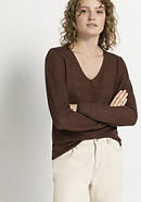 Pure organic linen V-neck sweater