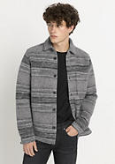 Shirt jacket made from organic merino wool with organic cotton