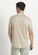Shirt with stand-up collar made of pure linen