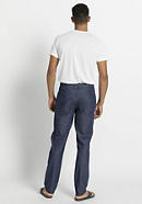 Tapered fit jeans in organic denim with linen
