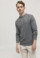 Textured sweater made of mineral-dyed organic cotton with cashmere