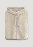 Wool fleece hooded vest made from pure organic merino wool