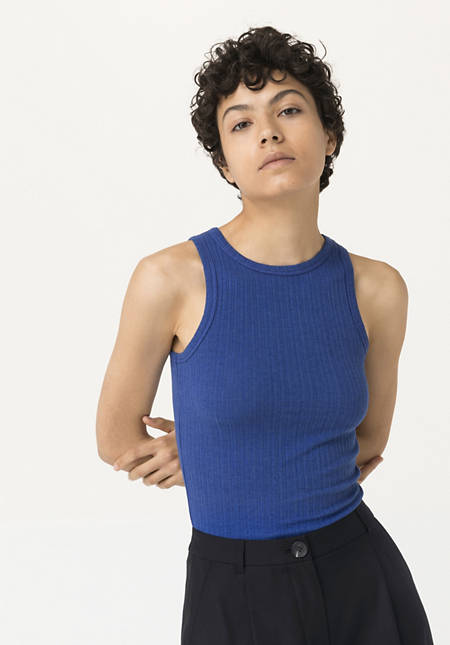 Ajour top made from organic cotton with new wool