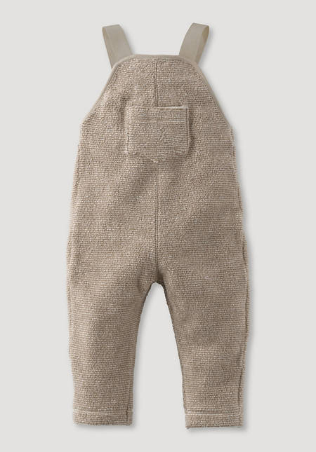 Banded fleece dungarees made of pure organic cotton