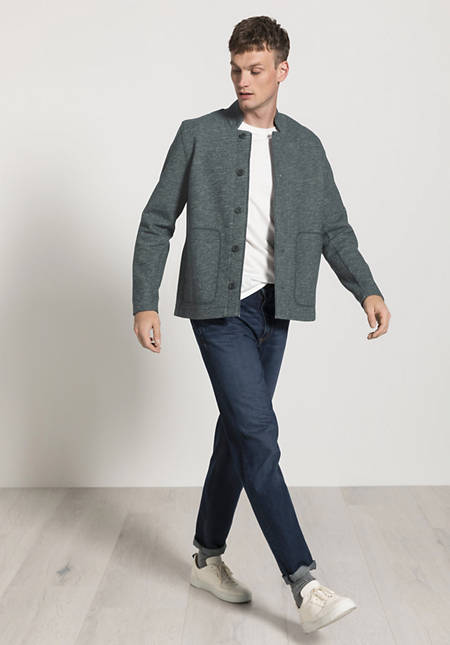 Boiled Wool jacket made of virgin wool with organic cotton