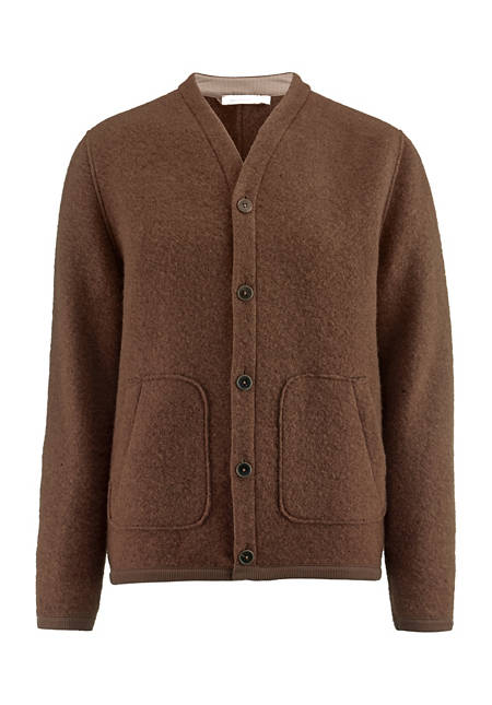 Boiled wool jacket with organic cotton