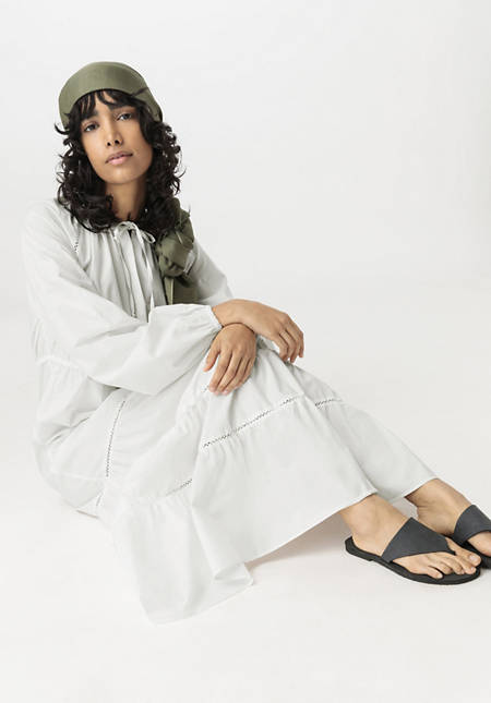 Brushed poplin dress maxi relaxed made of pure organic cotton