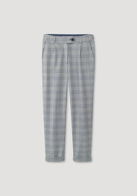 Checked jersey trousers made from organic cotton