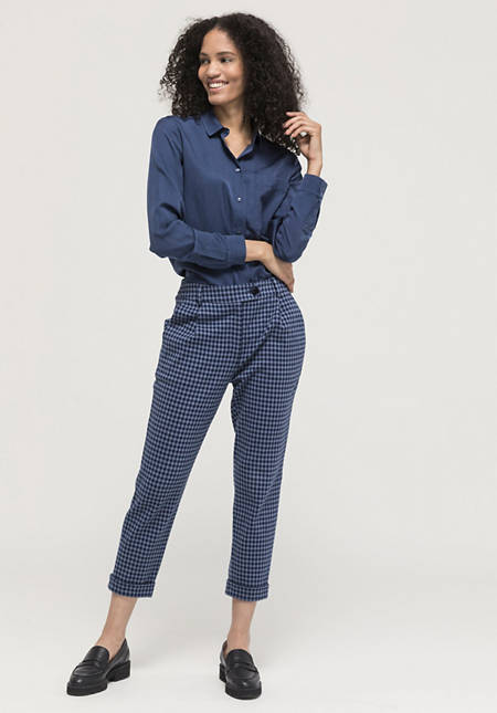 Checkered jersey trousers made of organic cotton