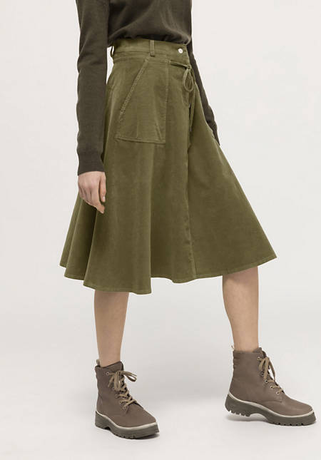 Cord skirt made of organic cotton with hemp