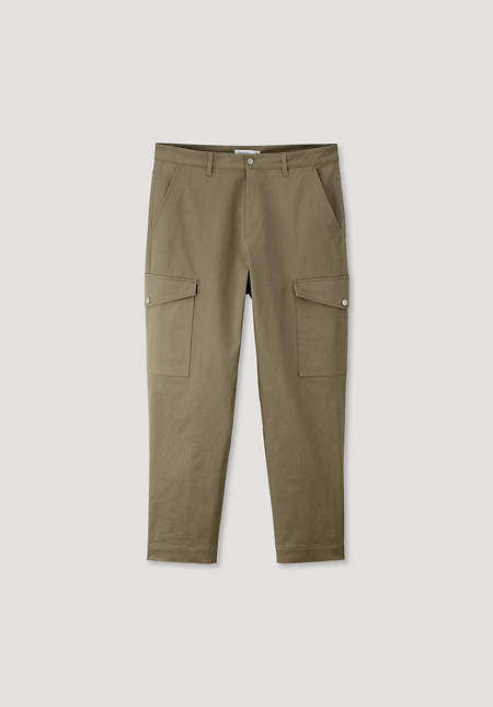 Cropped Cargohose aus Bio-Baumwolle mit Hanf