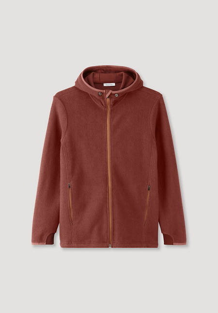 Fleece-Kapuzenjacke aus reiner Bio-Baumwolle