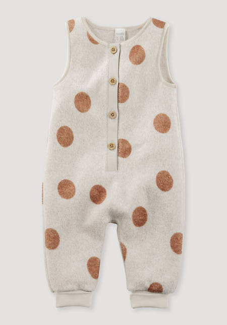 Fleece romper made from pure organic cotton