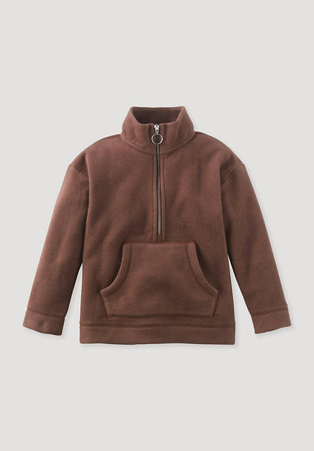 Fleece troyer made from pure organic cotton