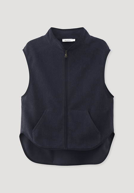 Fleece vest made from pure organic cotton