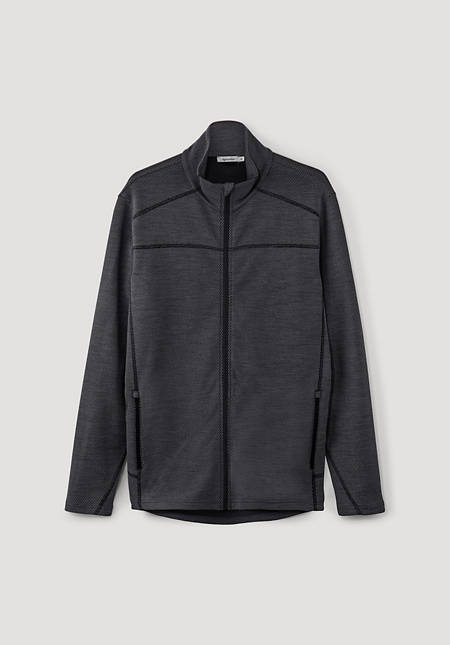 Functional jacket made of organic merino wool with organic cotton