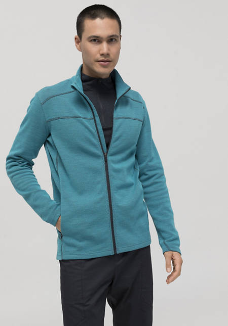 Functional jacket made of organic merino wool with organic cotton