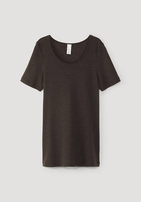 Half-sleeved shirt made of pure organic merino wool