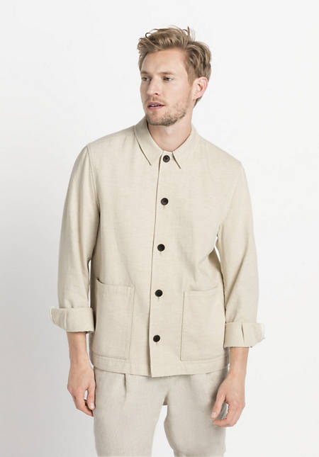 Hemd-Jacke aus Bio-Baumwolle mit Leinen