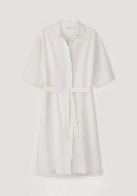 Hemdblusen-Kleid aus Bio-Baumwolle mit Leinen