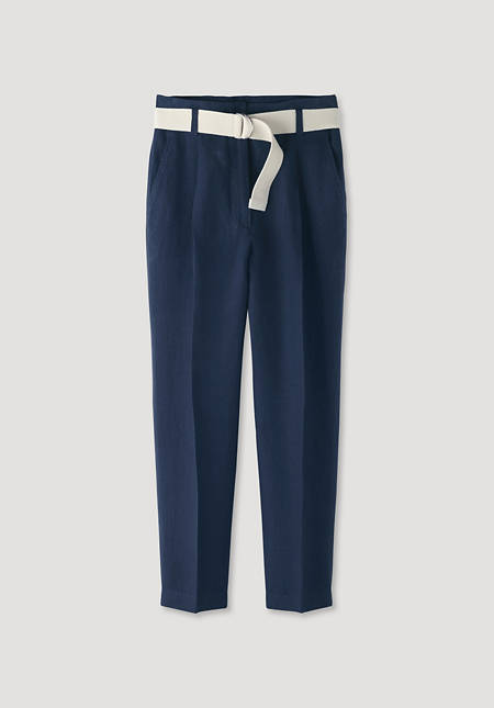 High-waist trousers made from pure organic linen