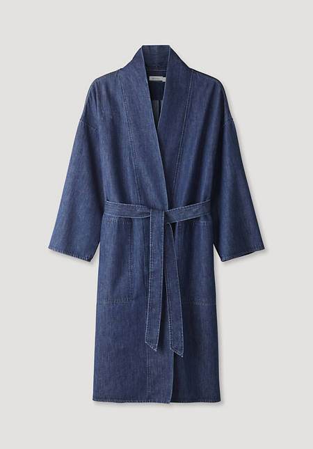 Jeans-Kimono aus Bio-Baumwolle mit Kapok