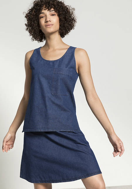 Jeans top made of organic cotton with linen