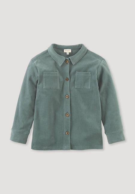 Jersey corduroy shirt jacket made from pure organic cotton