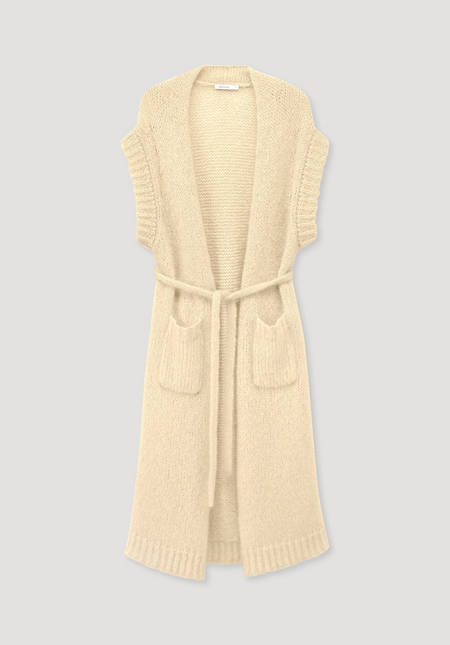 Knit coat made of mohair with virgin wool