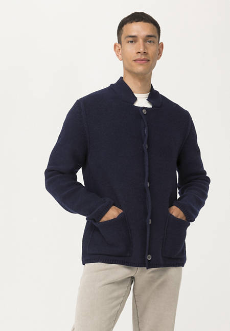 Knit jacket made from pure organic lambswool