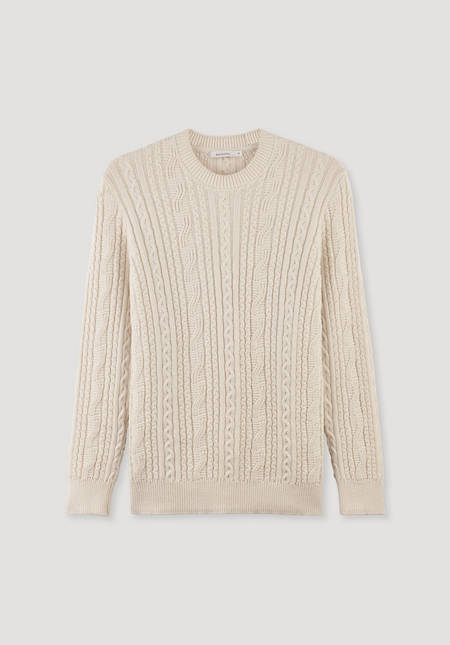 Knit sweater made from organic cotton and organic merino wool