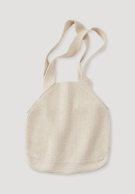 Knitted bag made from organic cotton with kapok