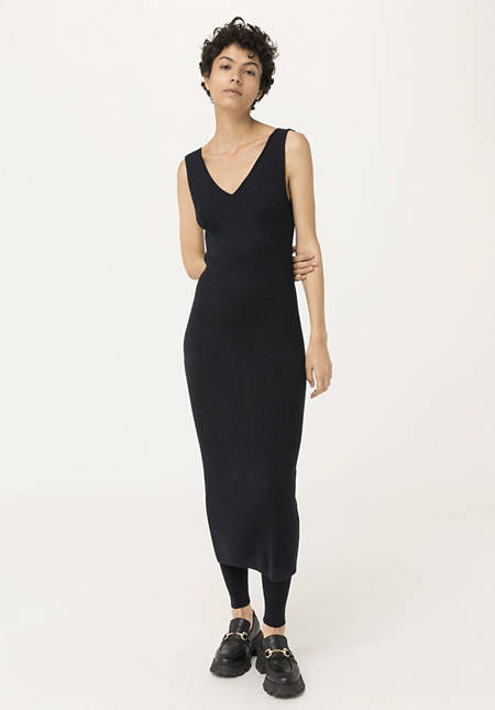 Knitted dress made from organic merino wool with silk