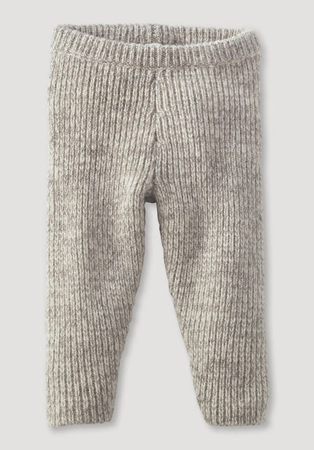 Knitted leggings made from organic merino wool with alpaca