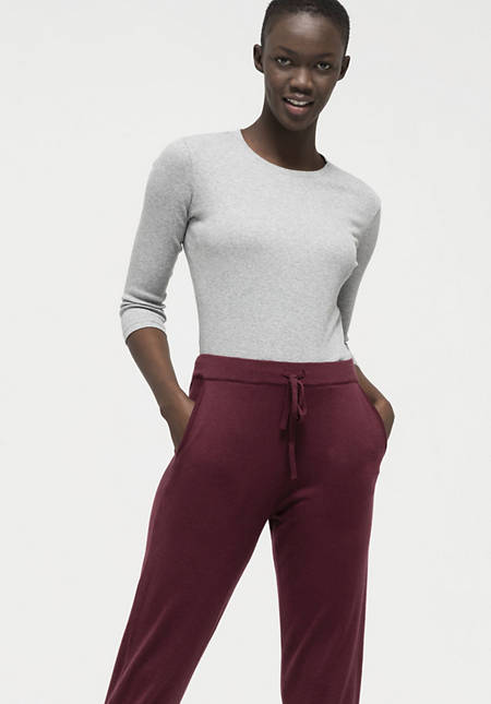 Knitted pants made from pure organic merino wool
