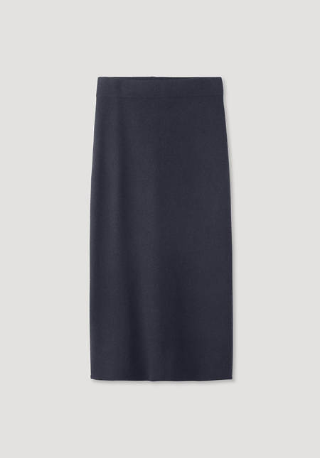 Knitted skirt made from organic new wool with cashmere