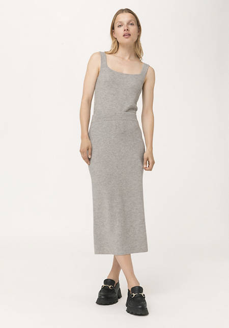 Knitted skirt made from organic new wool with cashmere