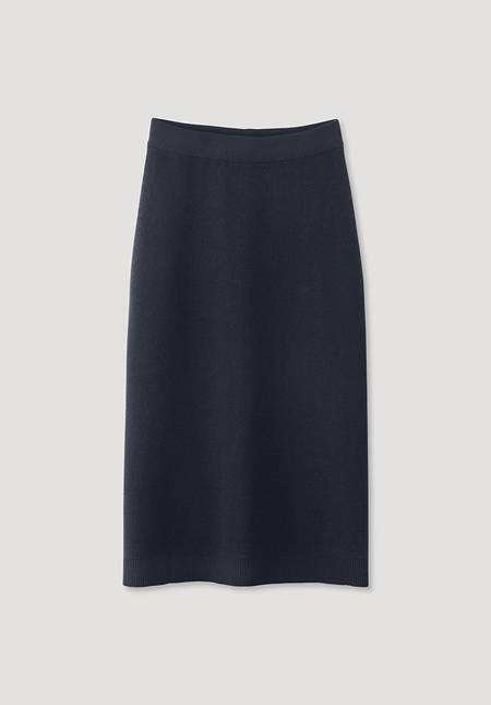 Knitted skirt made of organic cotton and organic new wool