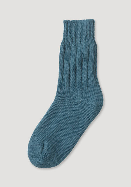 Knitted sock made from pure organic merino wool