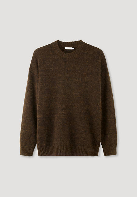 Lambswool sweater with mohair and silk