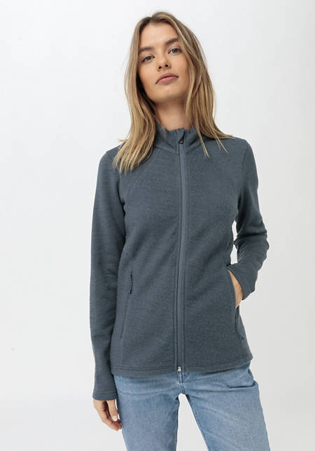 Light wool fleece jacket made from pure organic merino wool