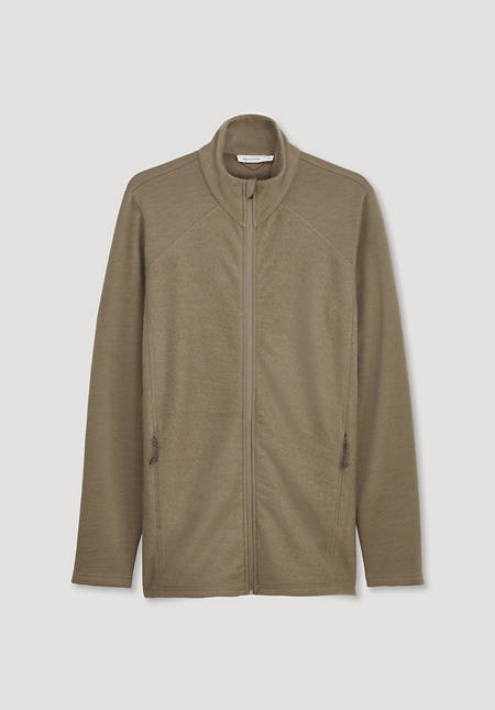 Light wool fleece jacket made from pure organic merino wool