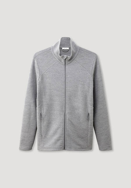 Light wool fleece jacket made from pure organic merino wool
