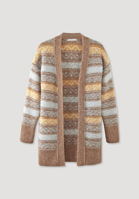 Limited by Nature jacquard cardigan made of alpaca with cotton
