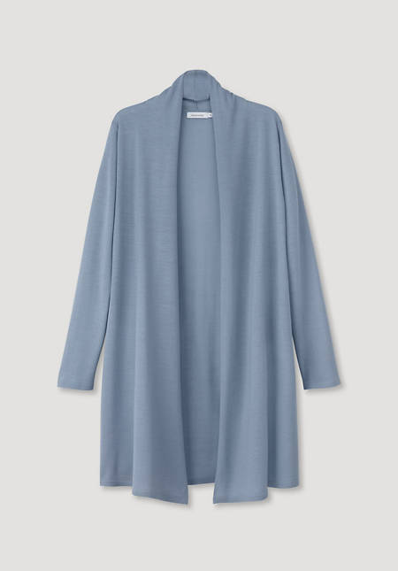 Long Strickjacke aus reiner Bio-Merinwolle