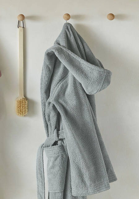 Long bathrobe made from pure organic cotton