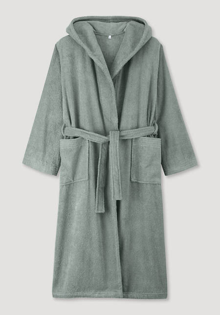 Long bathrobe made from pure organic cotton