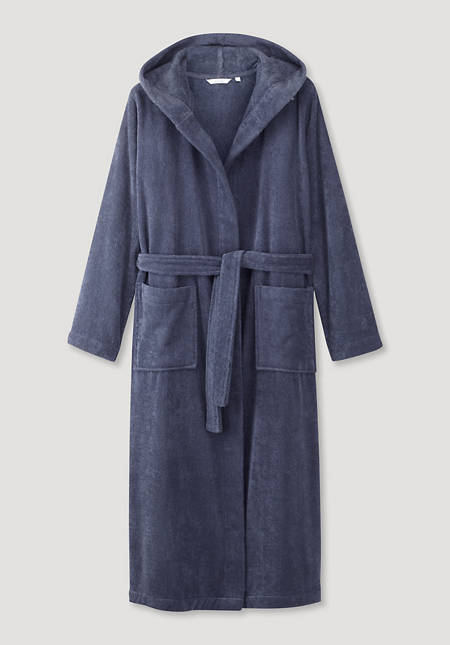 Long bathrobe made from pure organic terrycloth