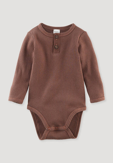 Long-sleeved body made of organic cotton with organic merino wool