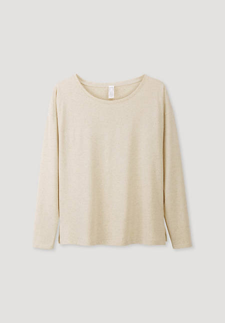 Long-sleeved shirt made from organic cotton with linen